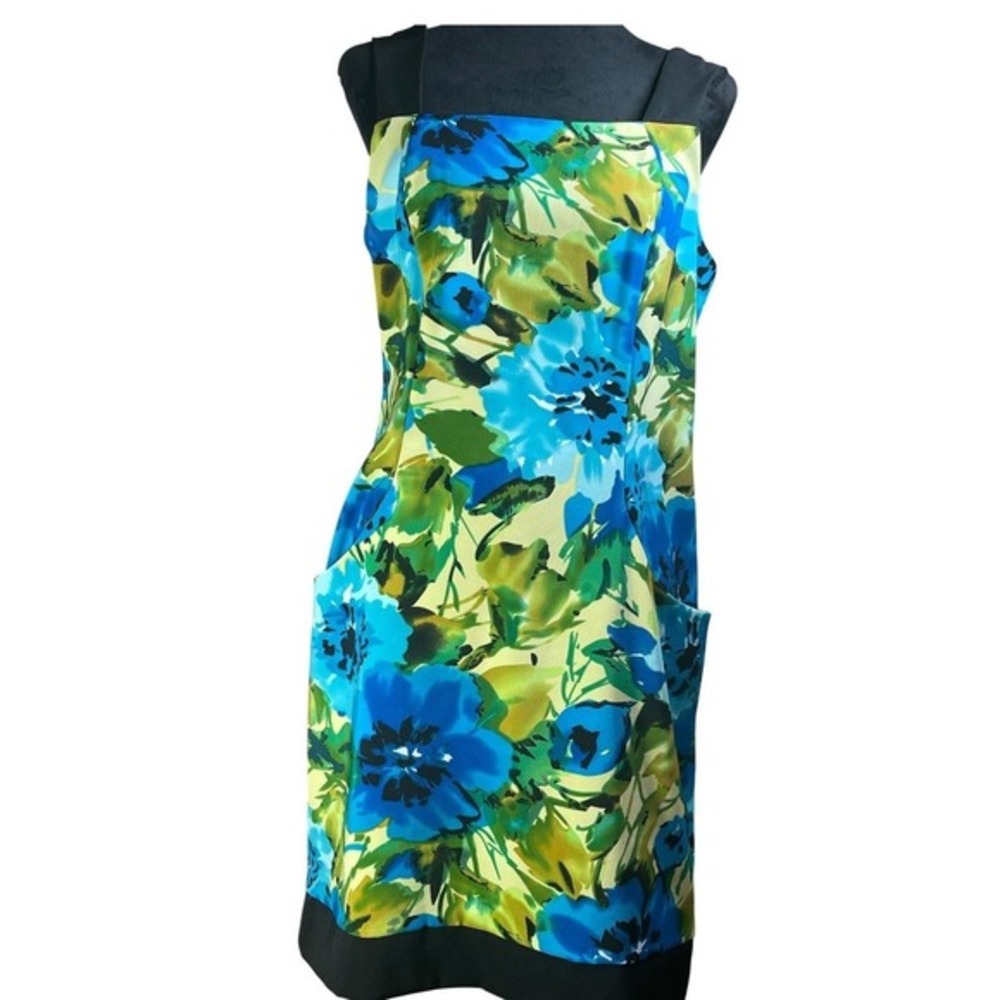 Floral Print Square Neck Pocket Dress botanical‎ garden nature artistic island
